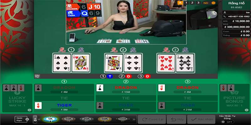 Giao diện Game bài Rồng Hổ bắt mắt